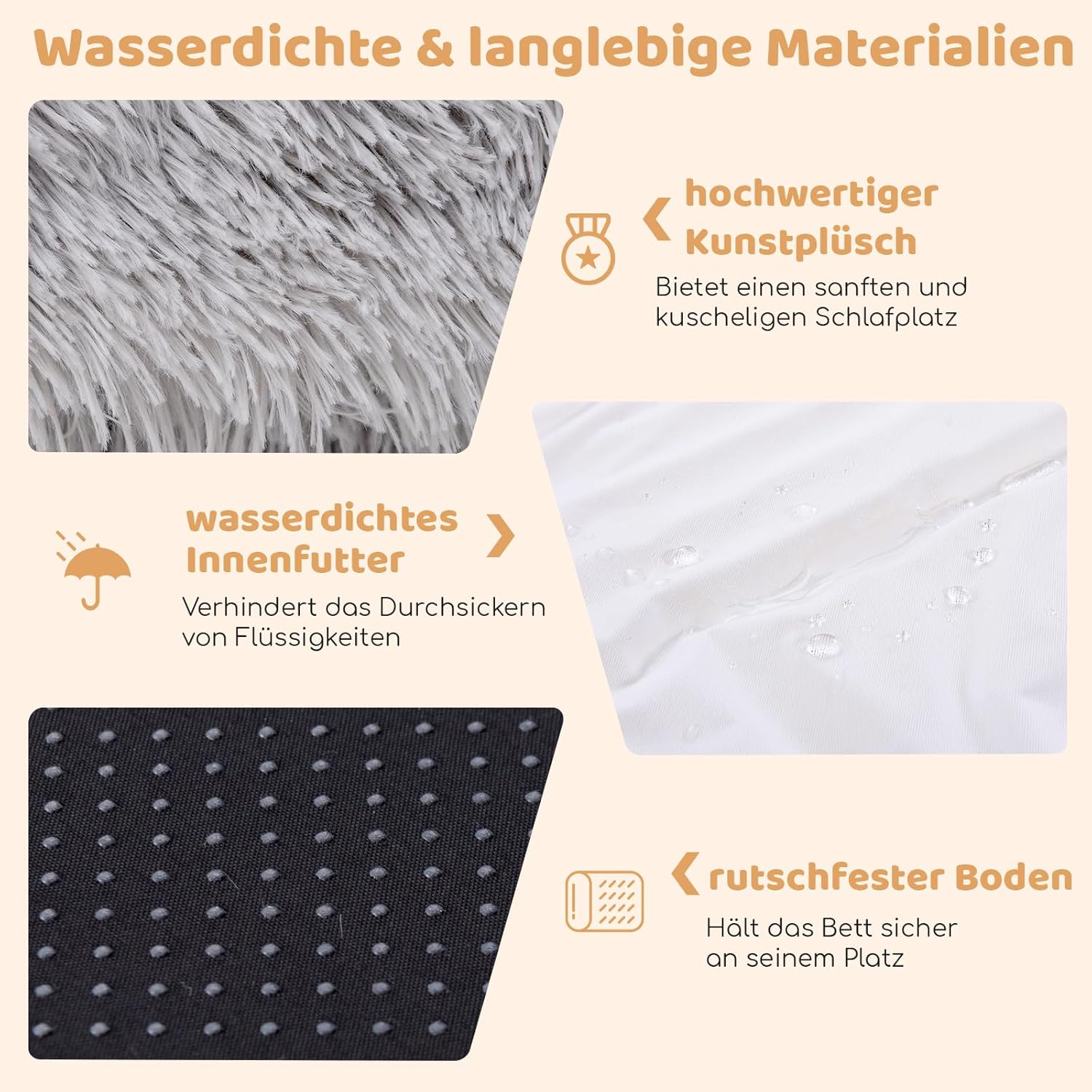 Hundebett flauschig 171x115cm mit Kissen & Decke für Menschen